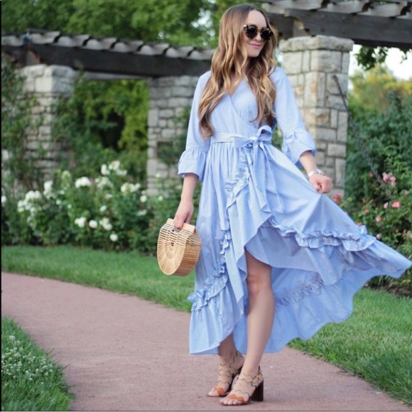 Who What Wear Dresses & Skirts - BLOGGERS FAVORITE WHO WHAT WEAR RUFFLE WRAP DRESS
